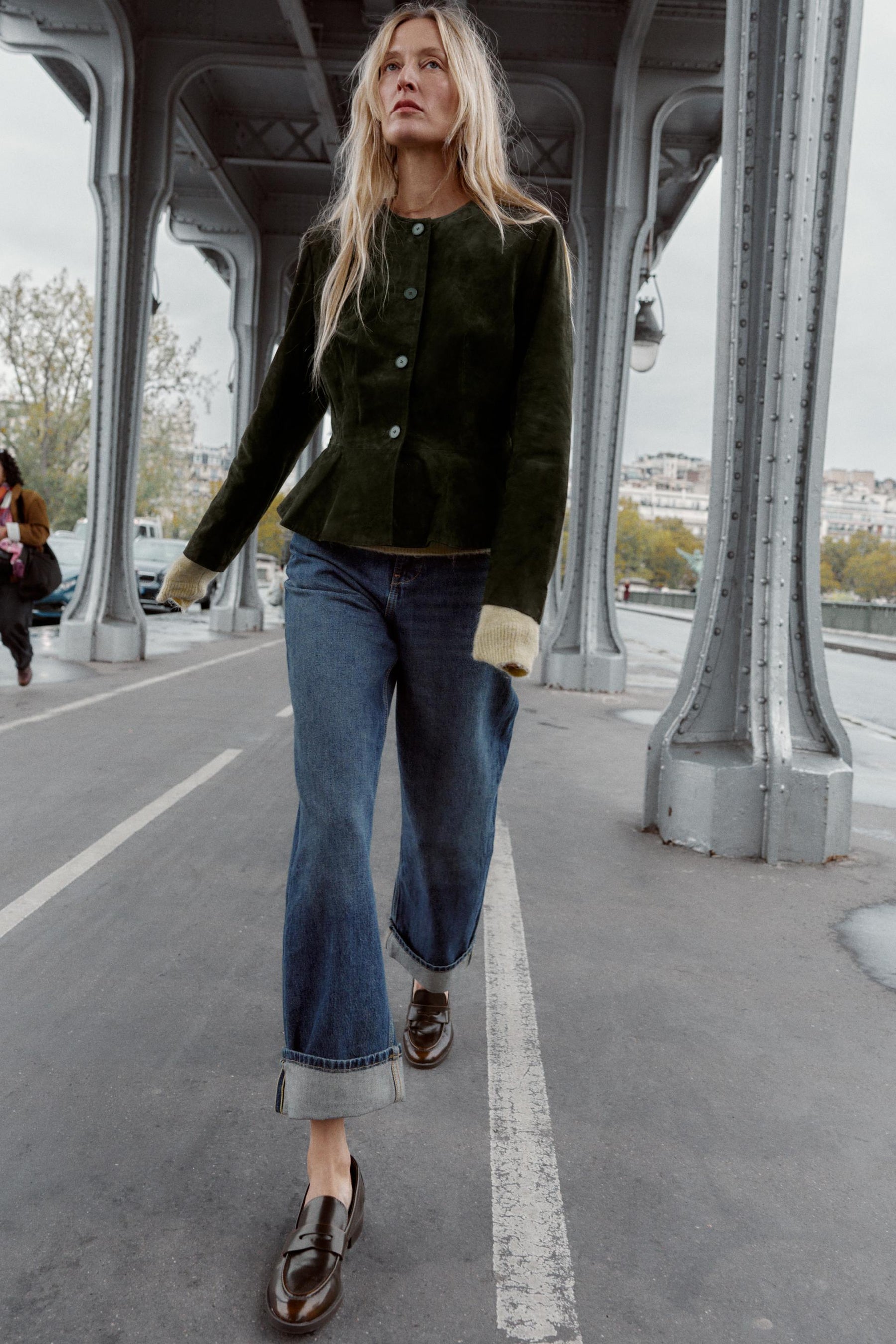 Weit geschnittene Cropped-Jeans