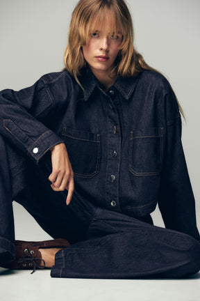 Jogging-Jeans mit weitem Bein