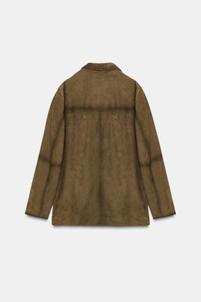 Oversized Wildlederjacke