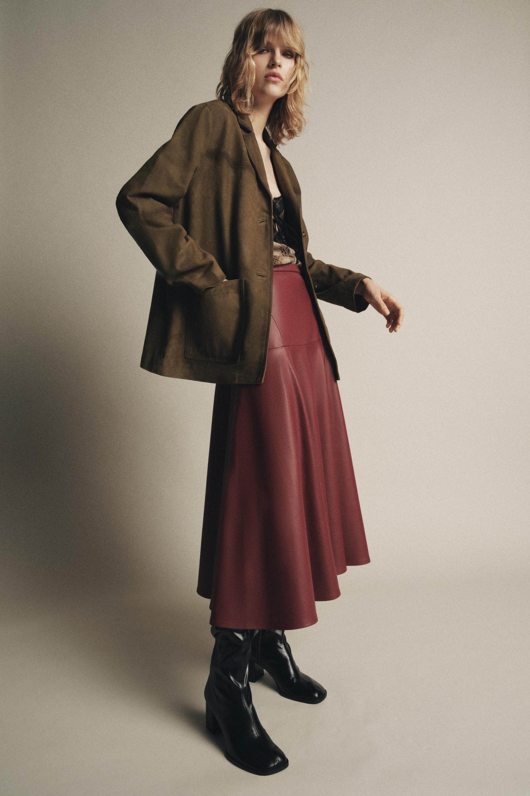 Oversized Wildlederjacke