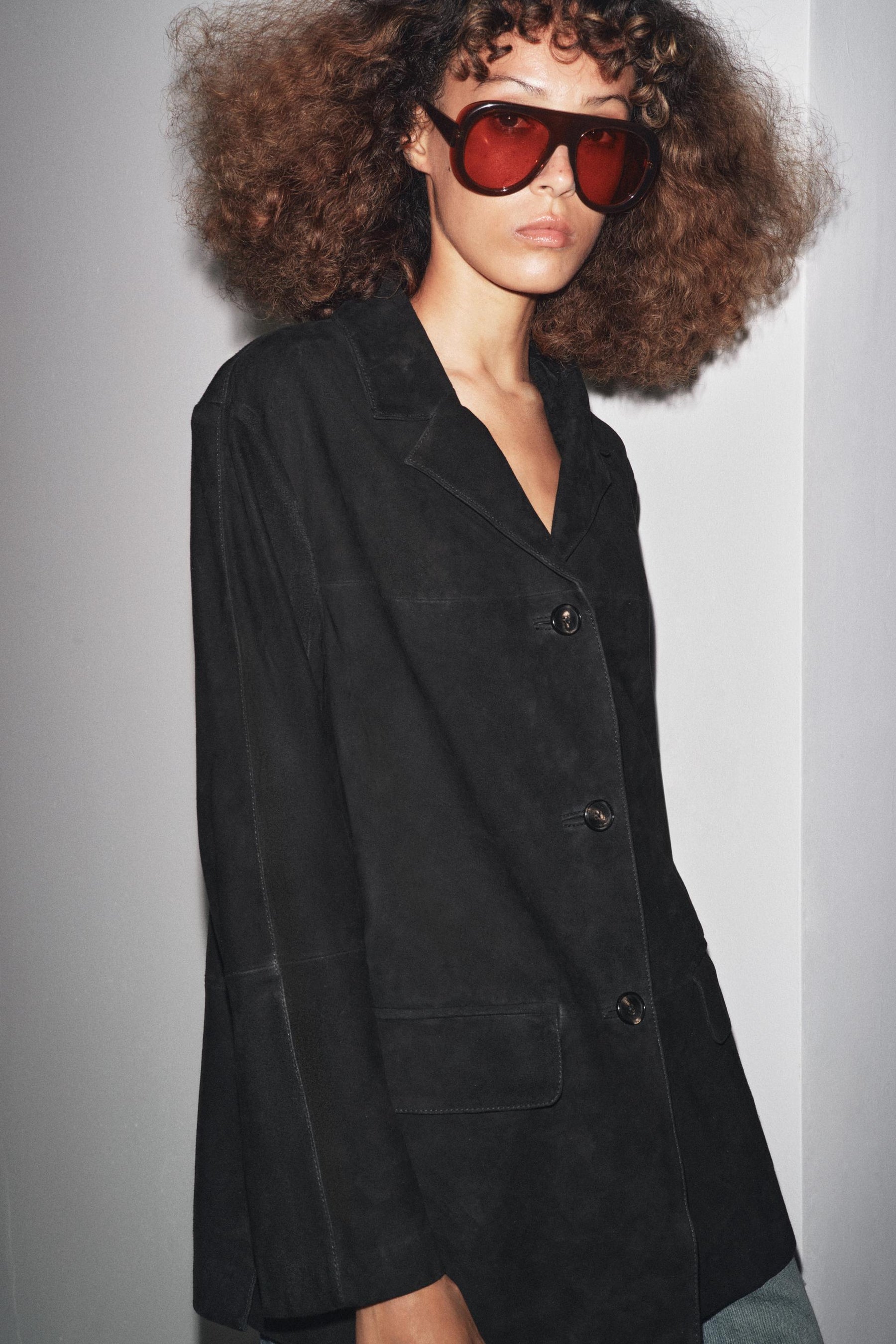 Übergroße Wildlederjacke in limitierter Auflage