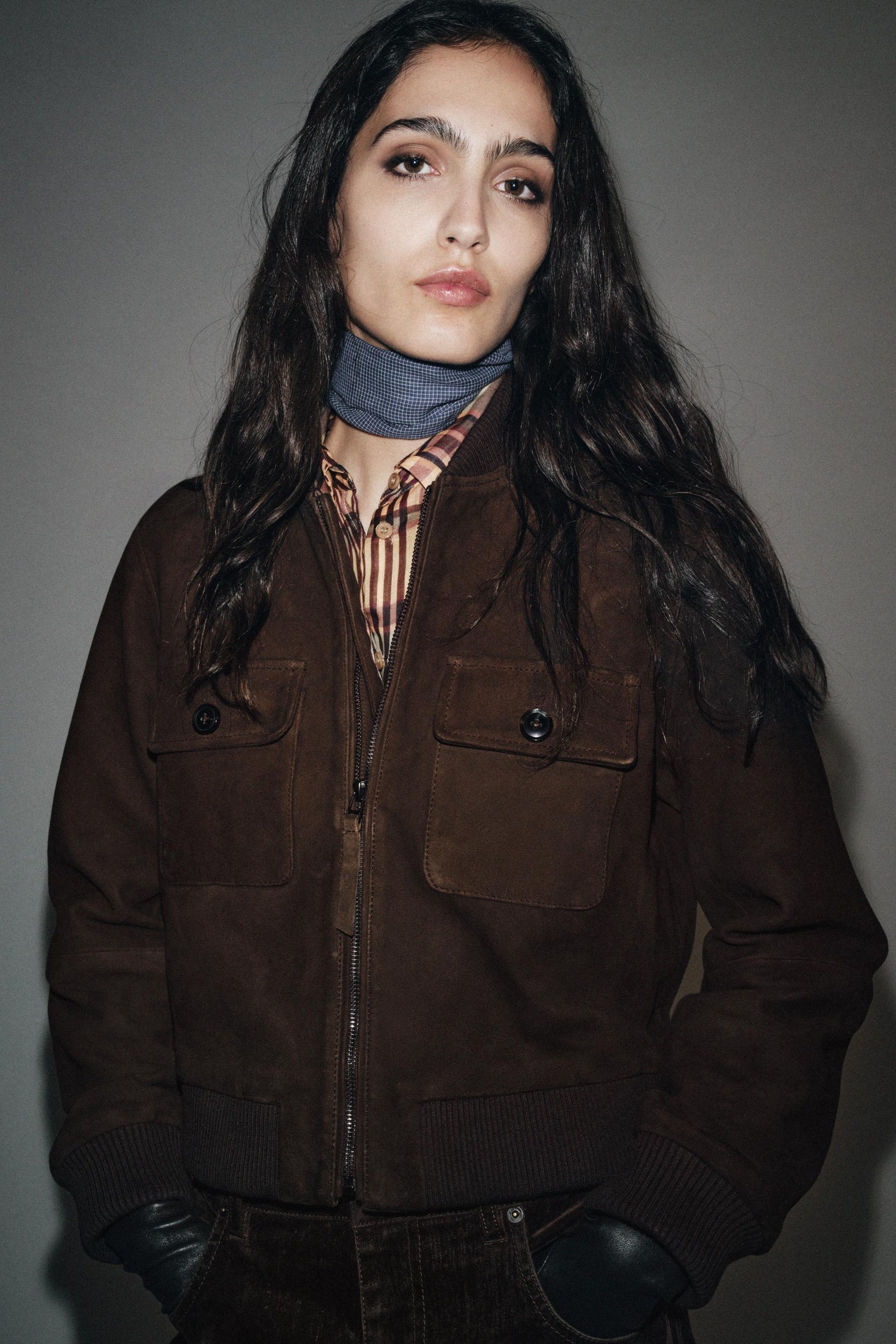 Bomberjacke aus Wildleder