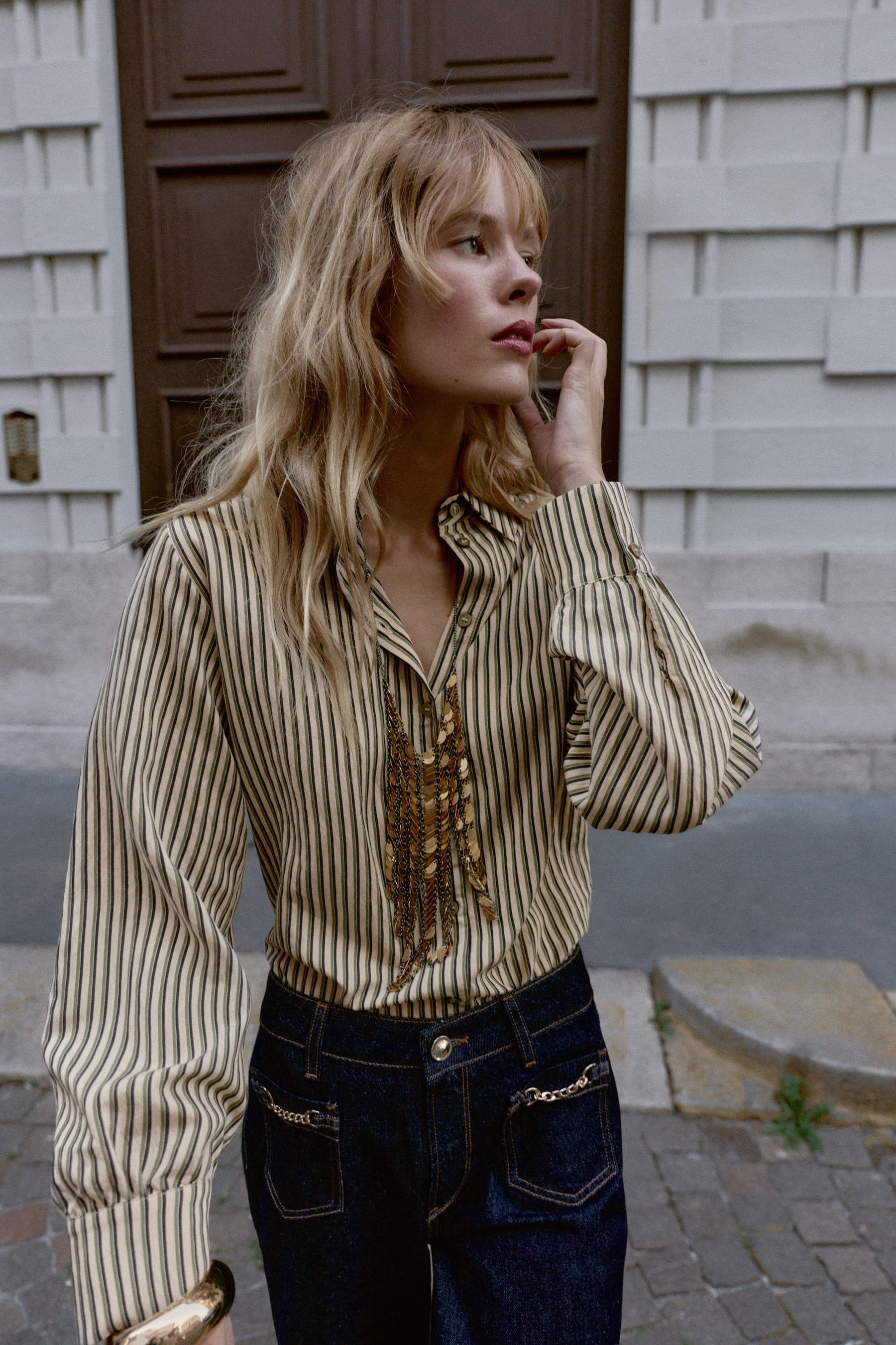 Gestreiftes Baumwollhemd