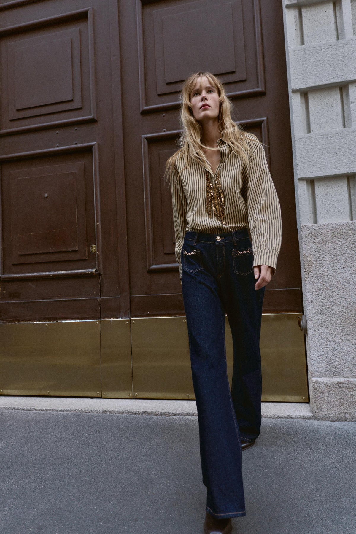 Gestreiftes Baumwollhemd