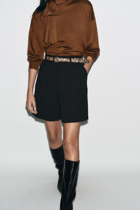 Darts Gürtel-Bermudashorts