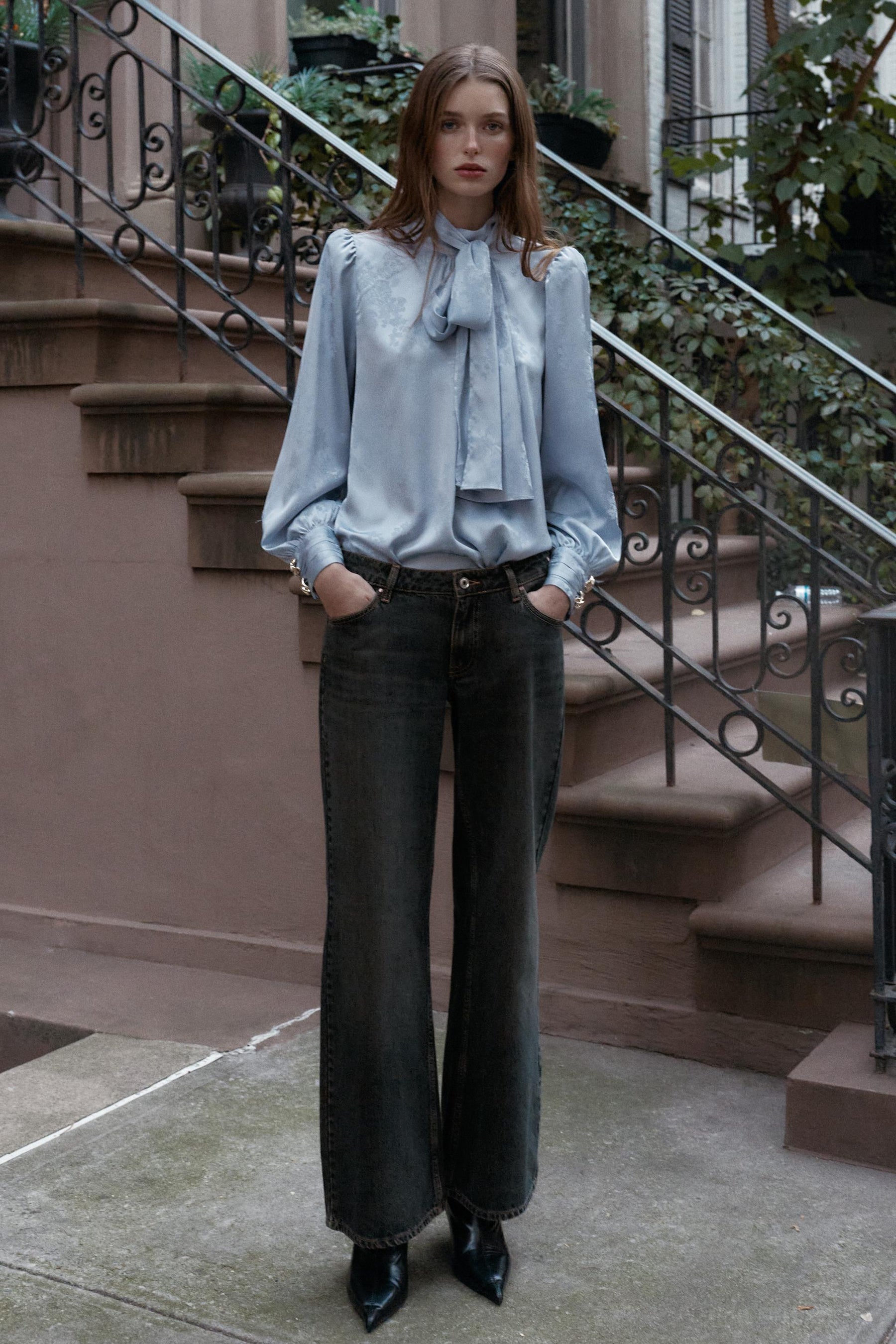 Hemd aus Jacquardgewebe mit Satin-Finish