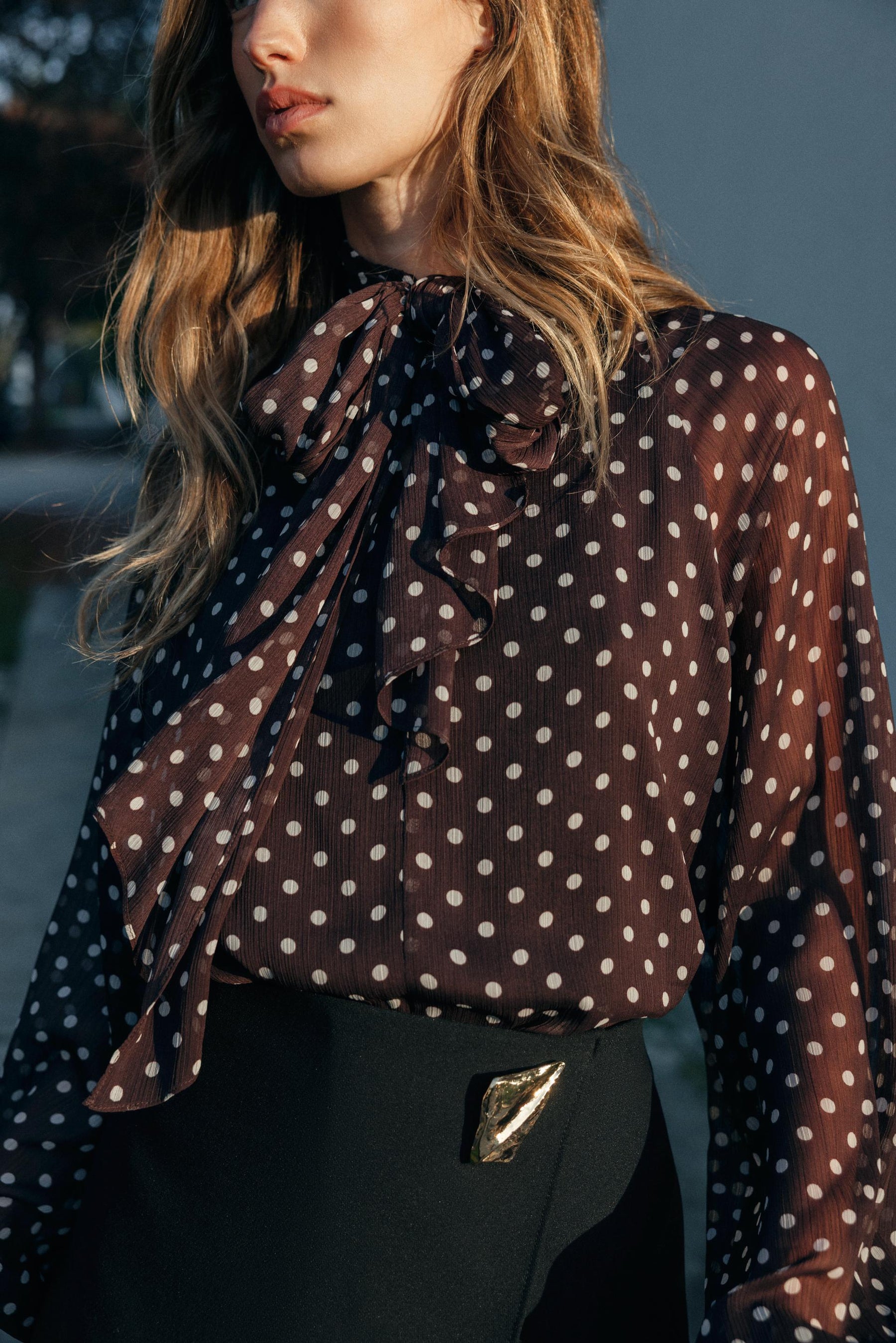 Bluse mit Polka-Dots