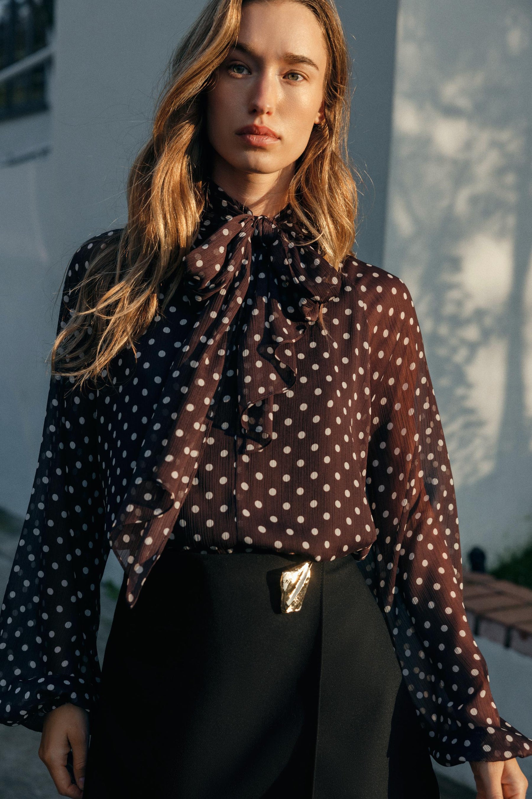 Bluse mit Polka-Dots