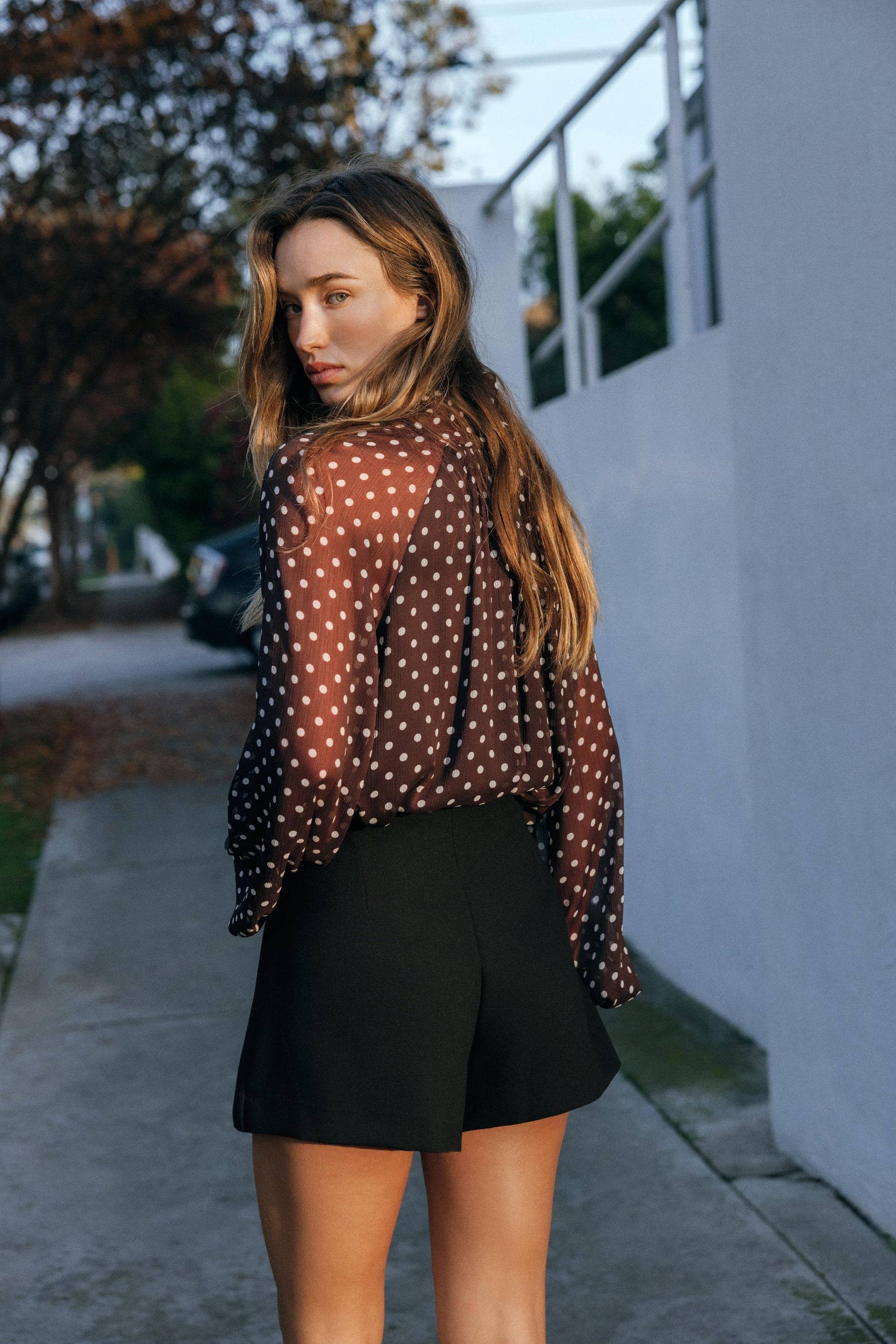 Bluse mit Polka-Dots