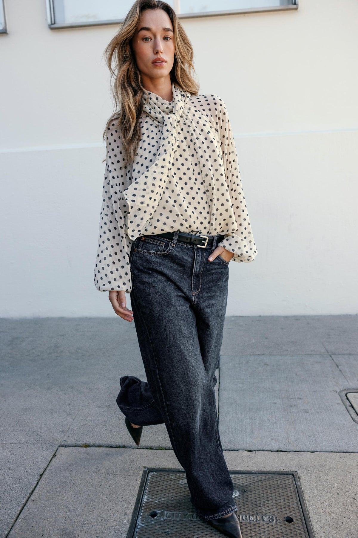 Bluse mit Polka-Dots