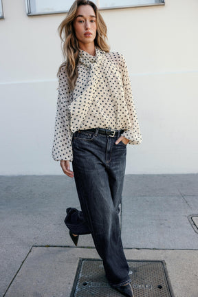 Bluse mit Polka-Dots