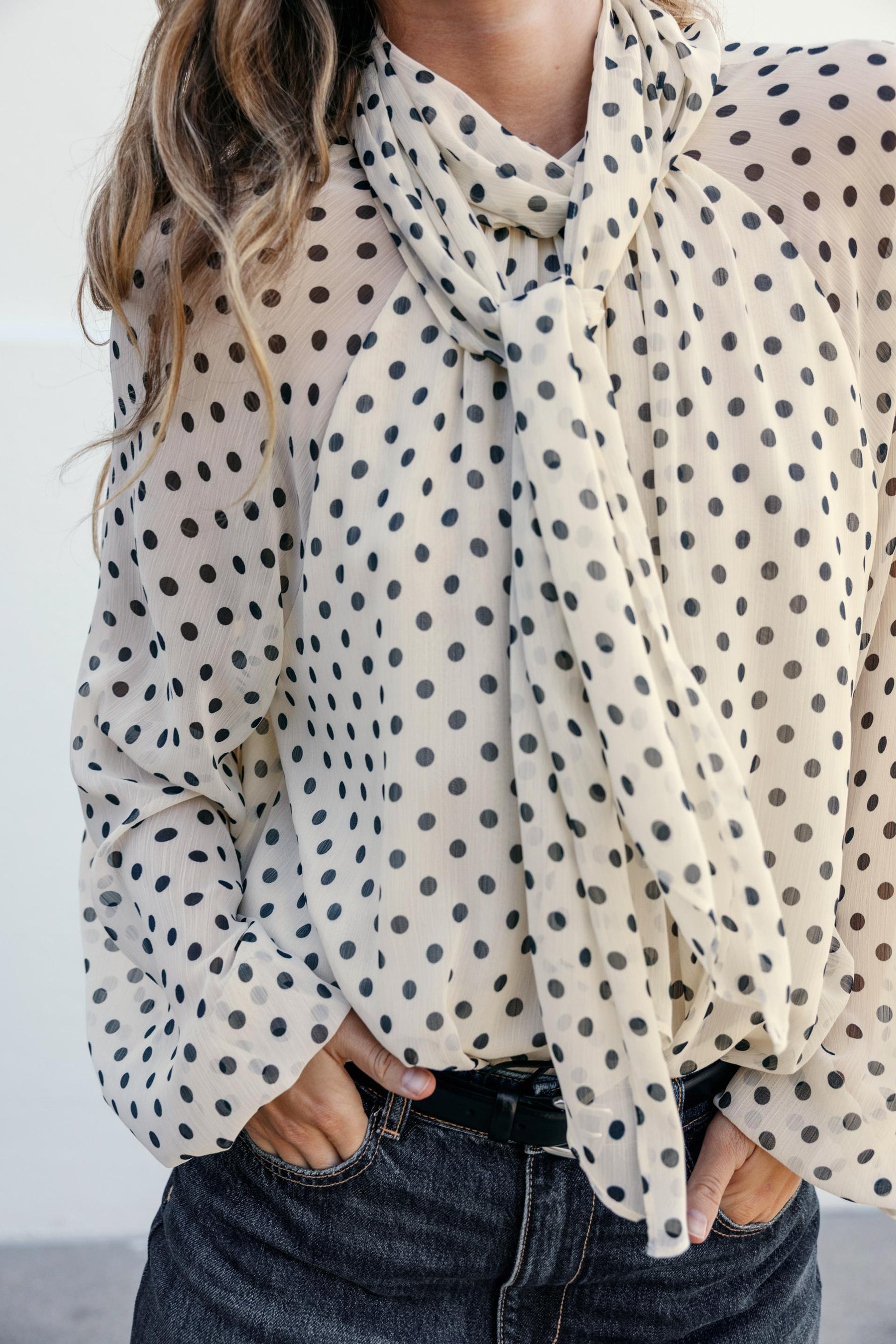 Bluse mit Polka-Dots