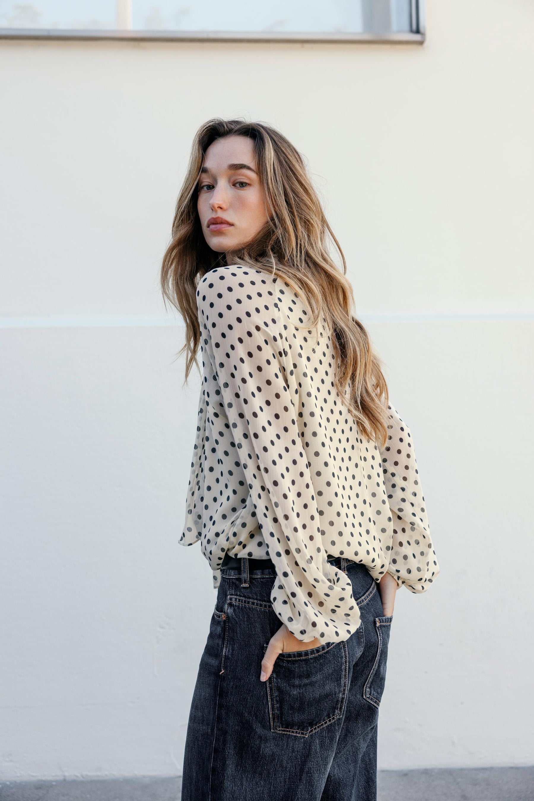 Bluse mit Polka-Dots