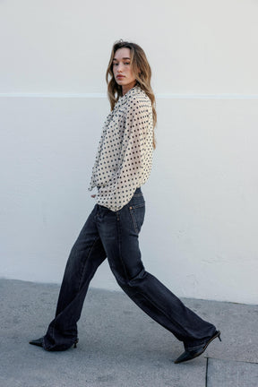 Bluse mit Polka-Dots