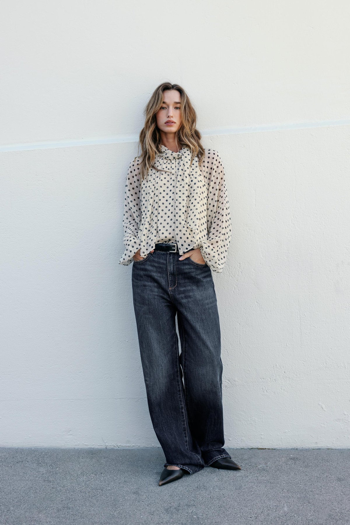 Bluse mit Polka-Dots