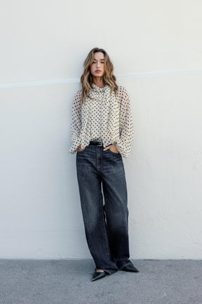 Bluse mit Polka-Dots