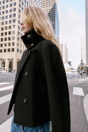 Mantel mit hohem Kragen 