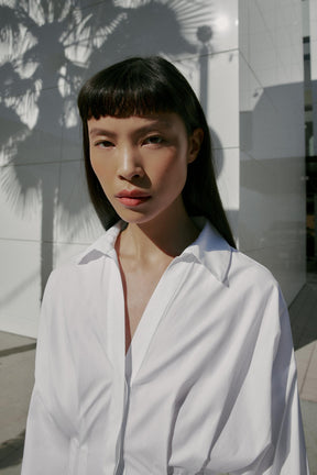 Plissiertes Popelinehemd