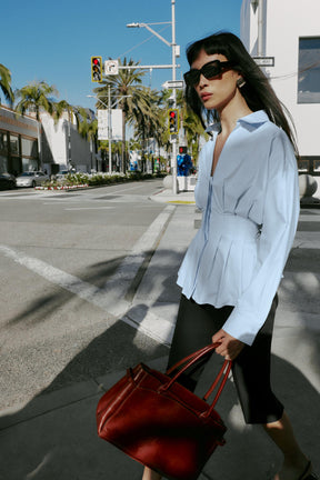 Plissiertes Popelinehemd