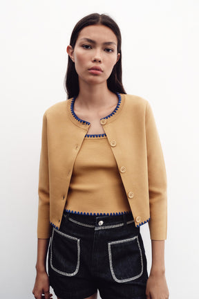 CARDIGAN WITH CONTRAST EMBROIDERY - Image 4