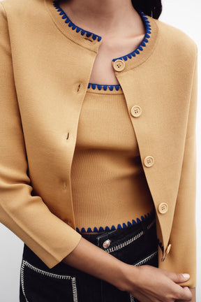 CARDIGAN WITH CONTRAST EMBROIDERY - Image 5