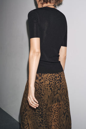 SHORT SLEEVE KNIT TOP - Image 3