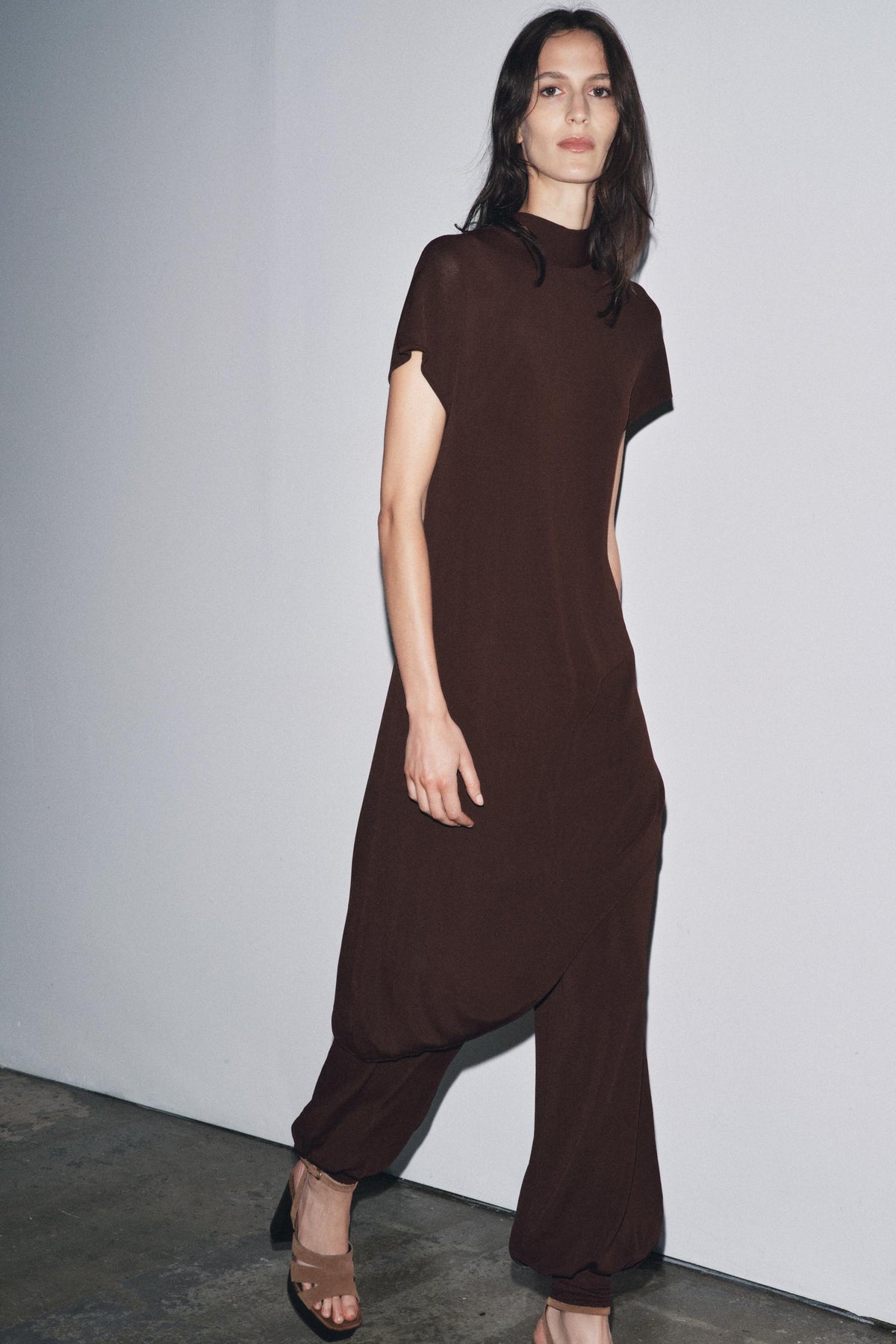 MIDI TUNIC DRESS WITH BOW - Image 1