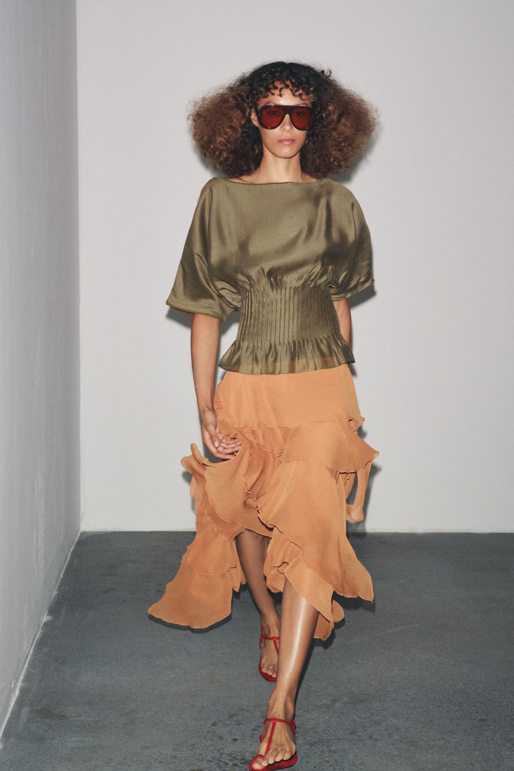 Plissierte Strickbluse