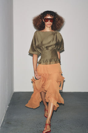 Plissierte Strickbluse