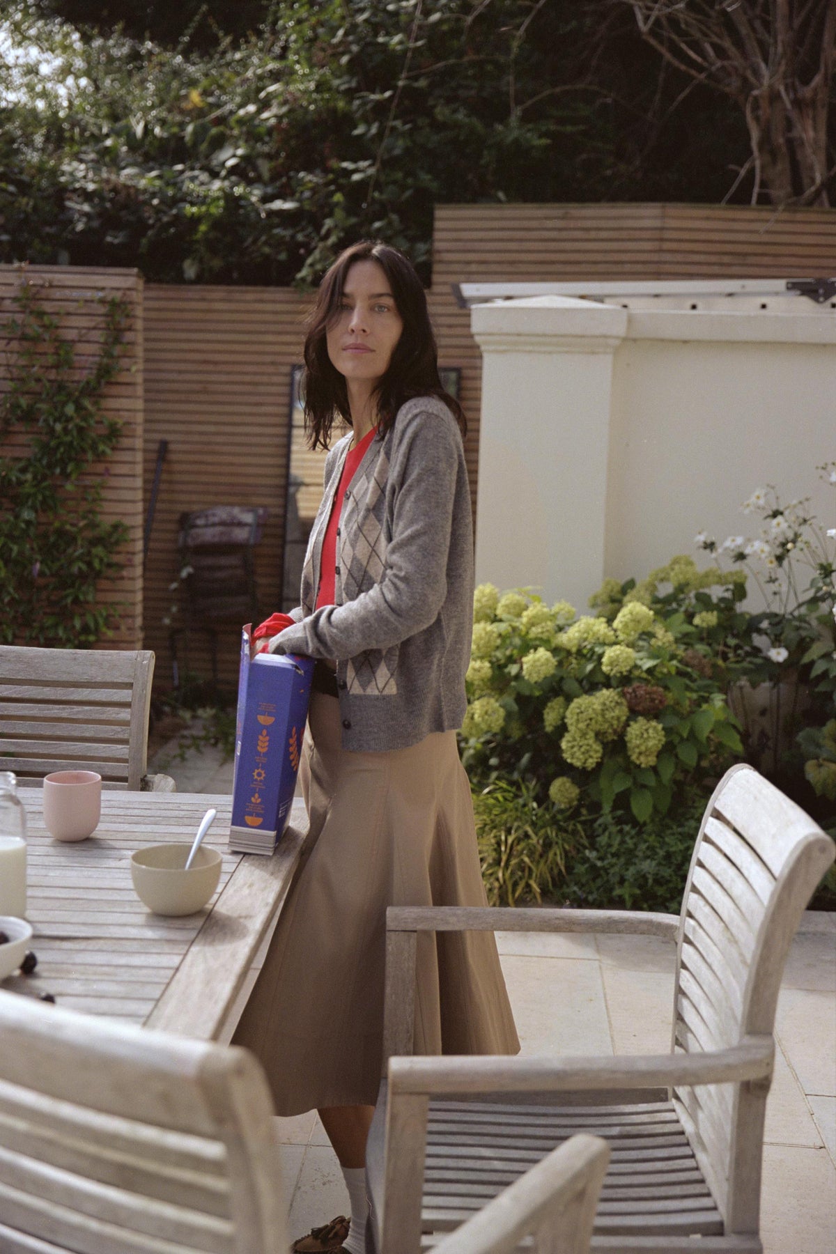 Cardigan aus Wollmischung mit Argyle-Muster