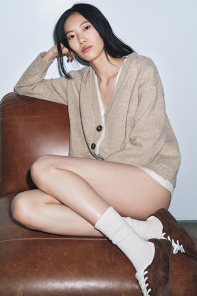 CONTRAST WOOL BLEND CARDIGAN - Image 6