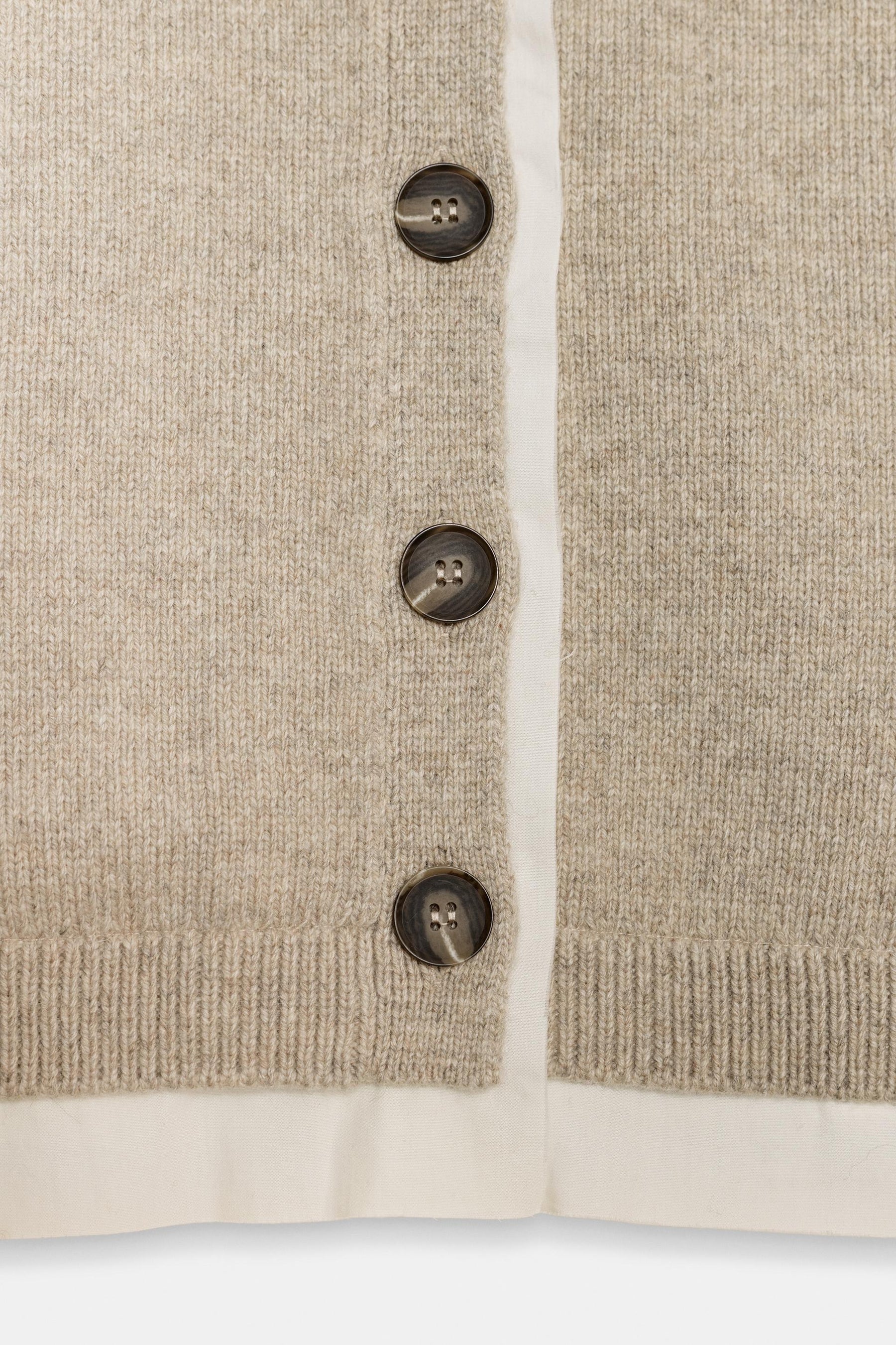 CONTRAST WOOL BLEND CARDIGAN - Image 8