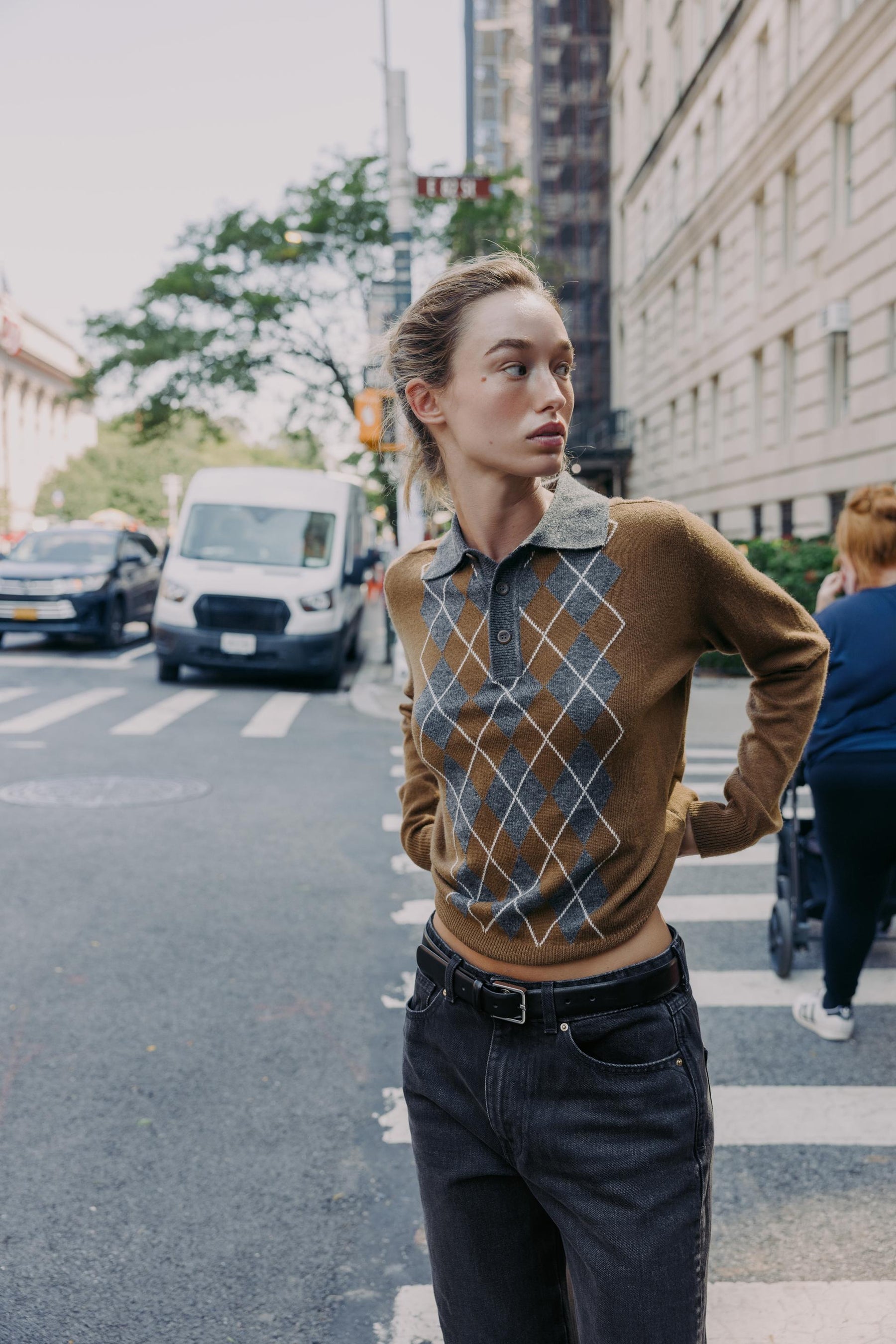 Argyle-Strick-Polohemd