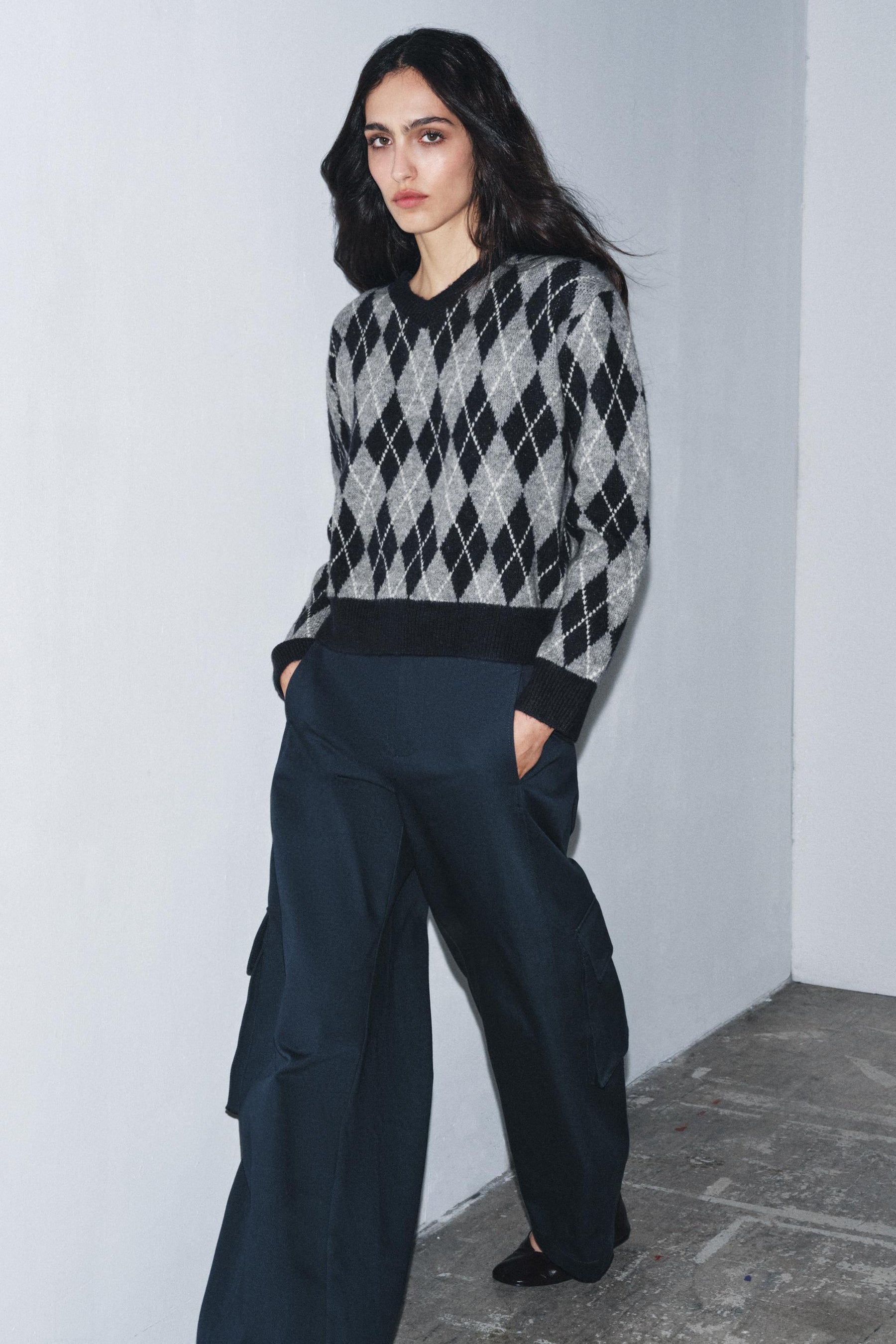 Diamantstrickpullover