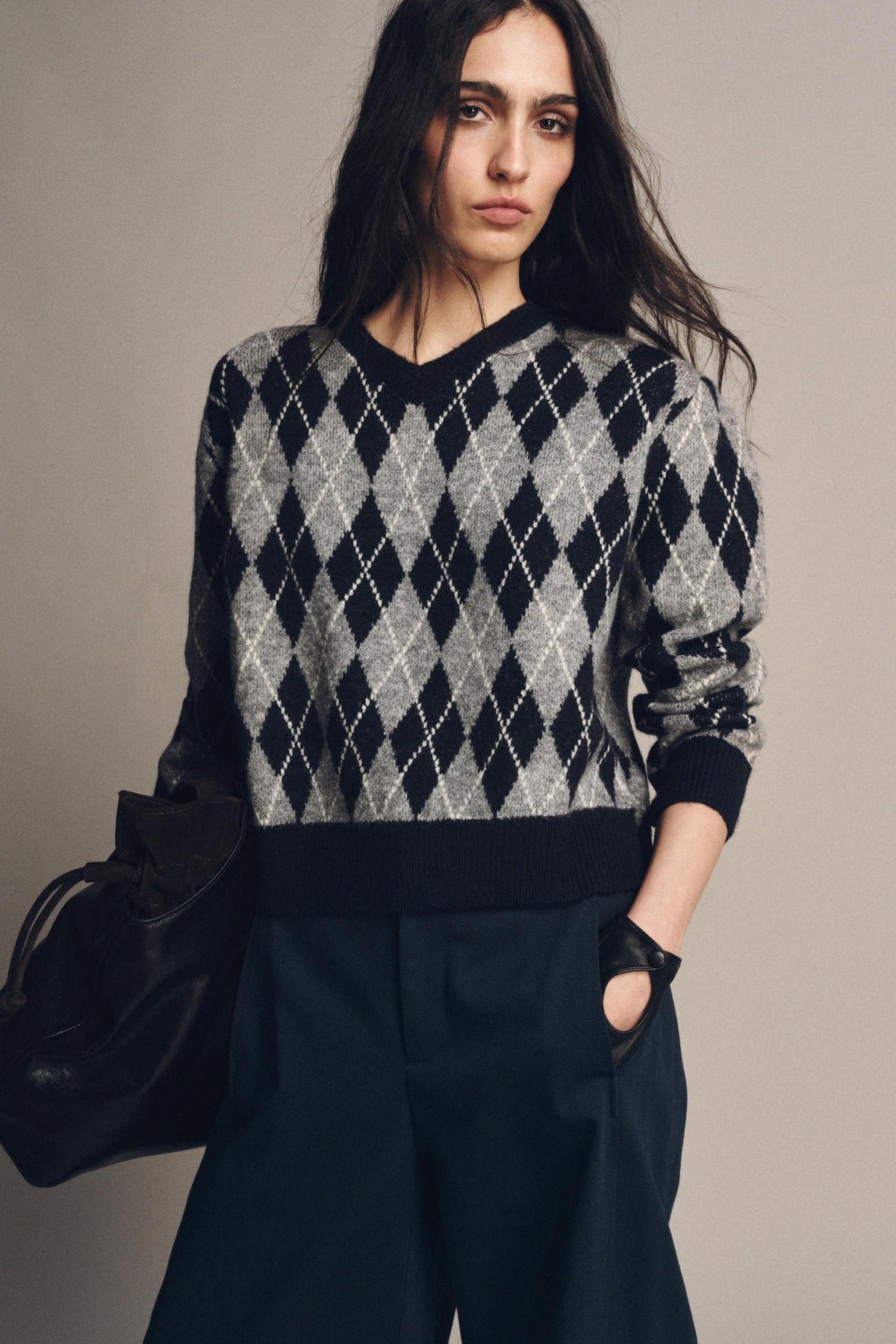 Diamantstrickpullover