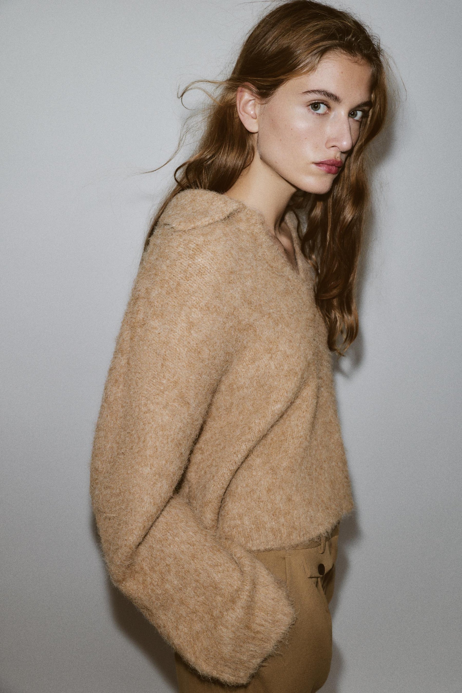 Strickpullover, gebürsteter Effekt