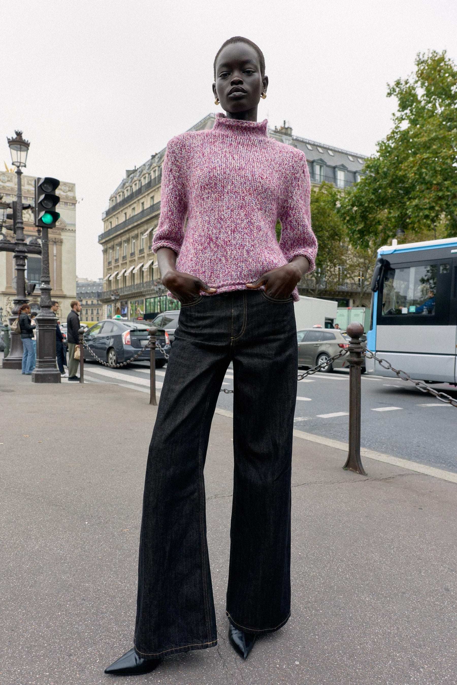 Mehrfarbiger Strickpullover