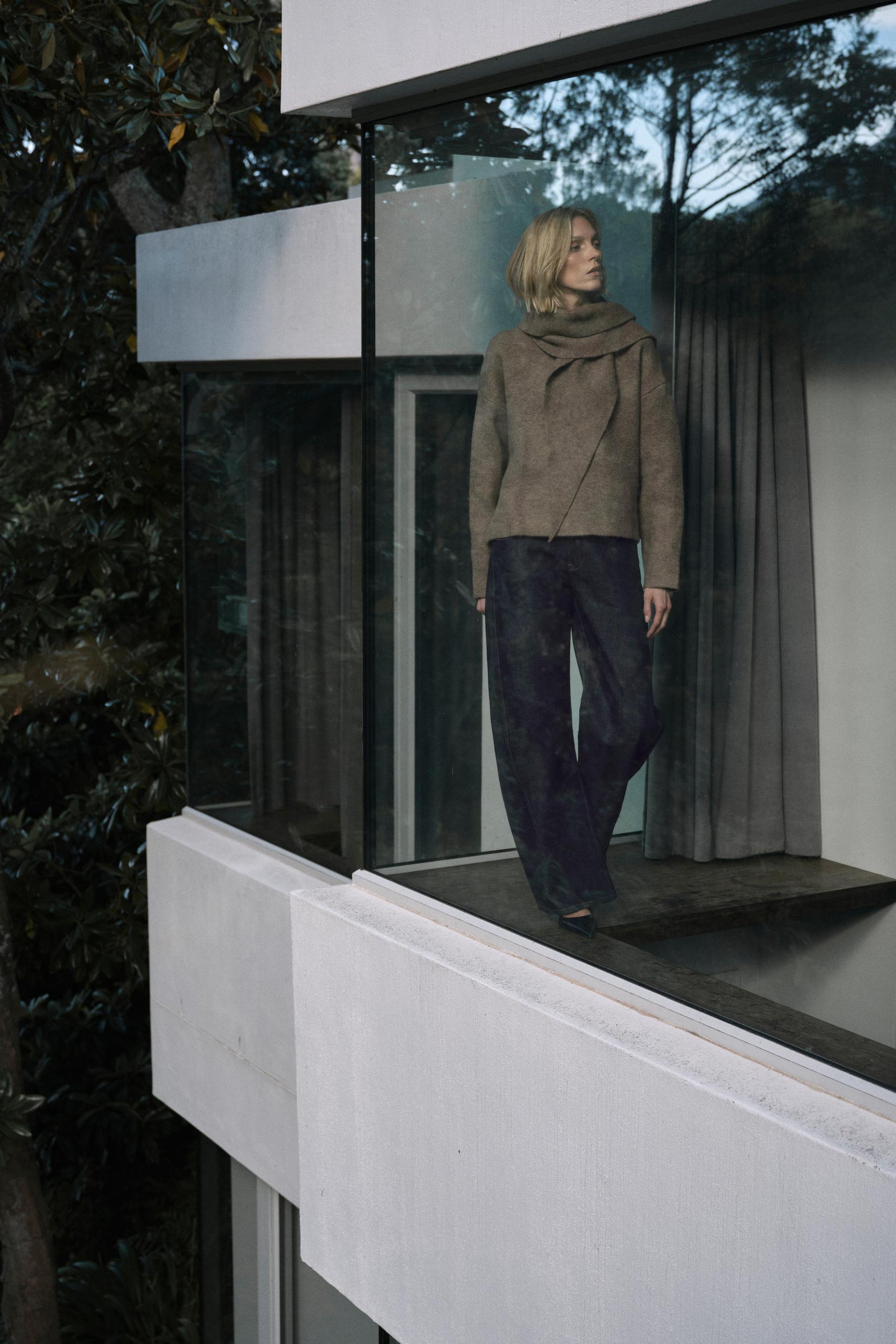 KNIT JUMPER WITH SCARF - Image 1