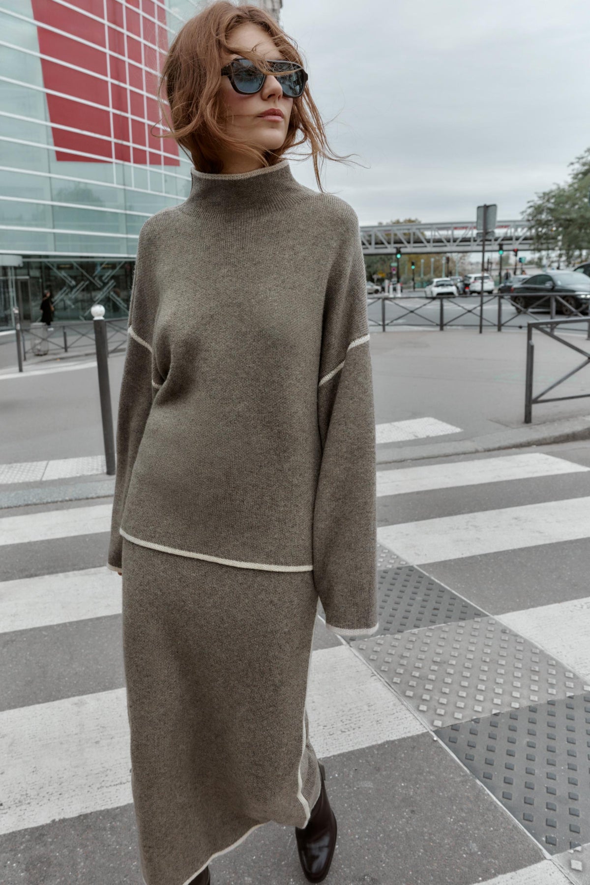 Strickpullover mit Borten