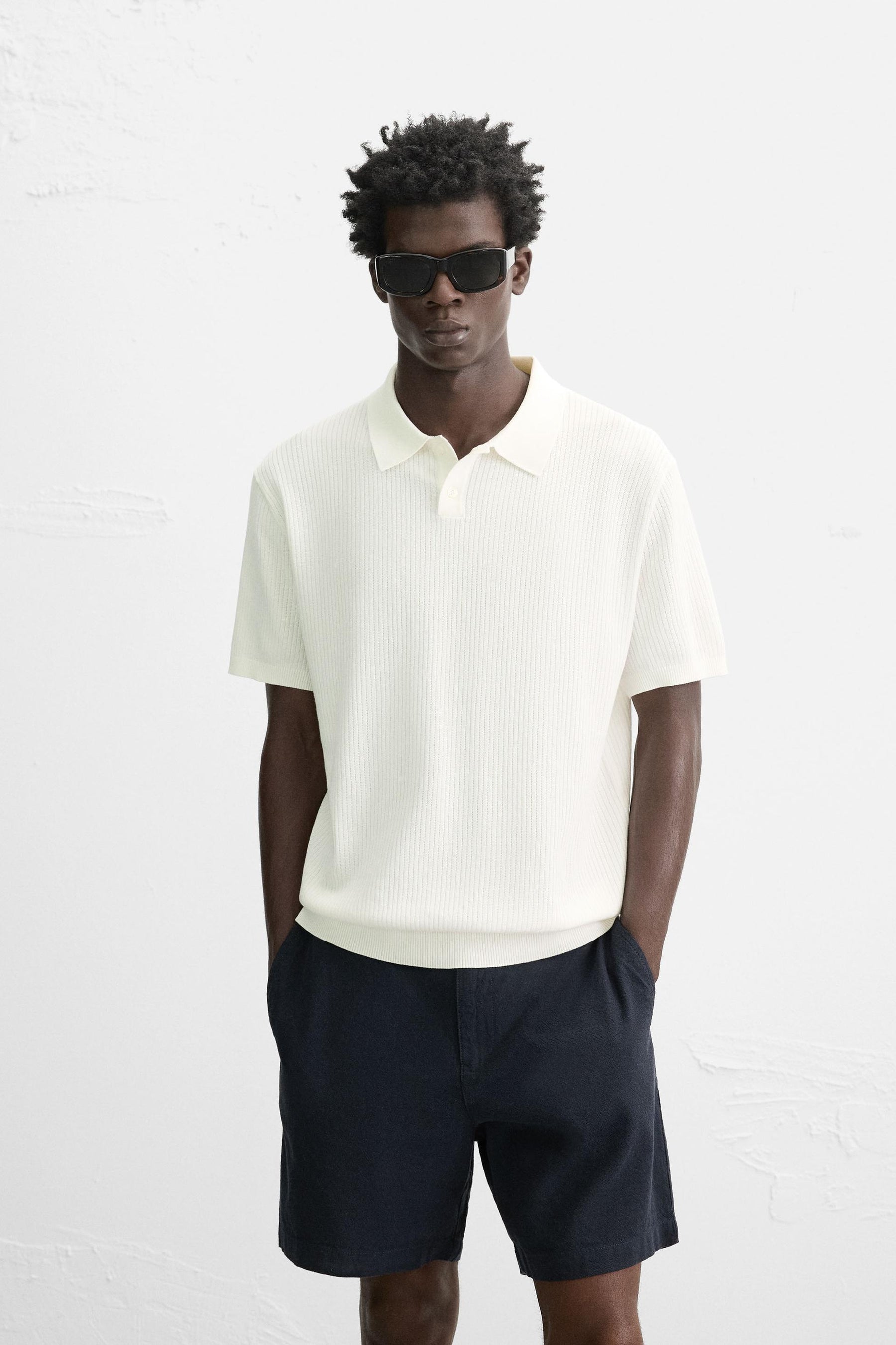 RIB KNIT POLO SHIRT - Image 2