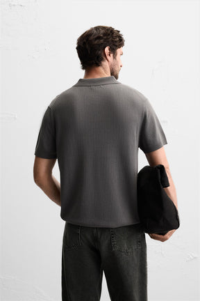 RIB KNIT POLO SHIRT - Image 3