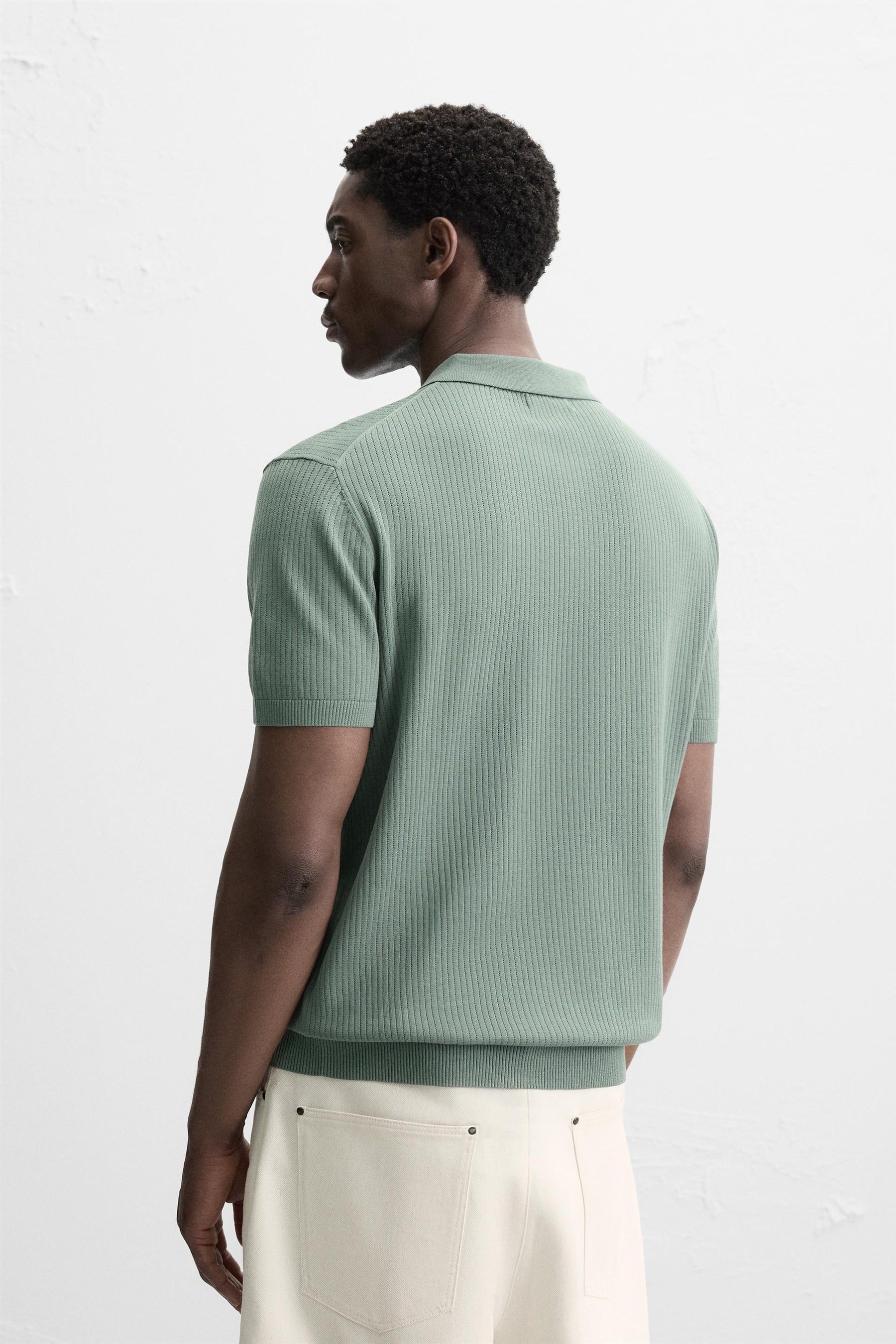 RIB KNIT POLO SHIRT - Image 3