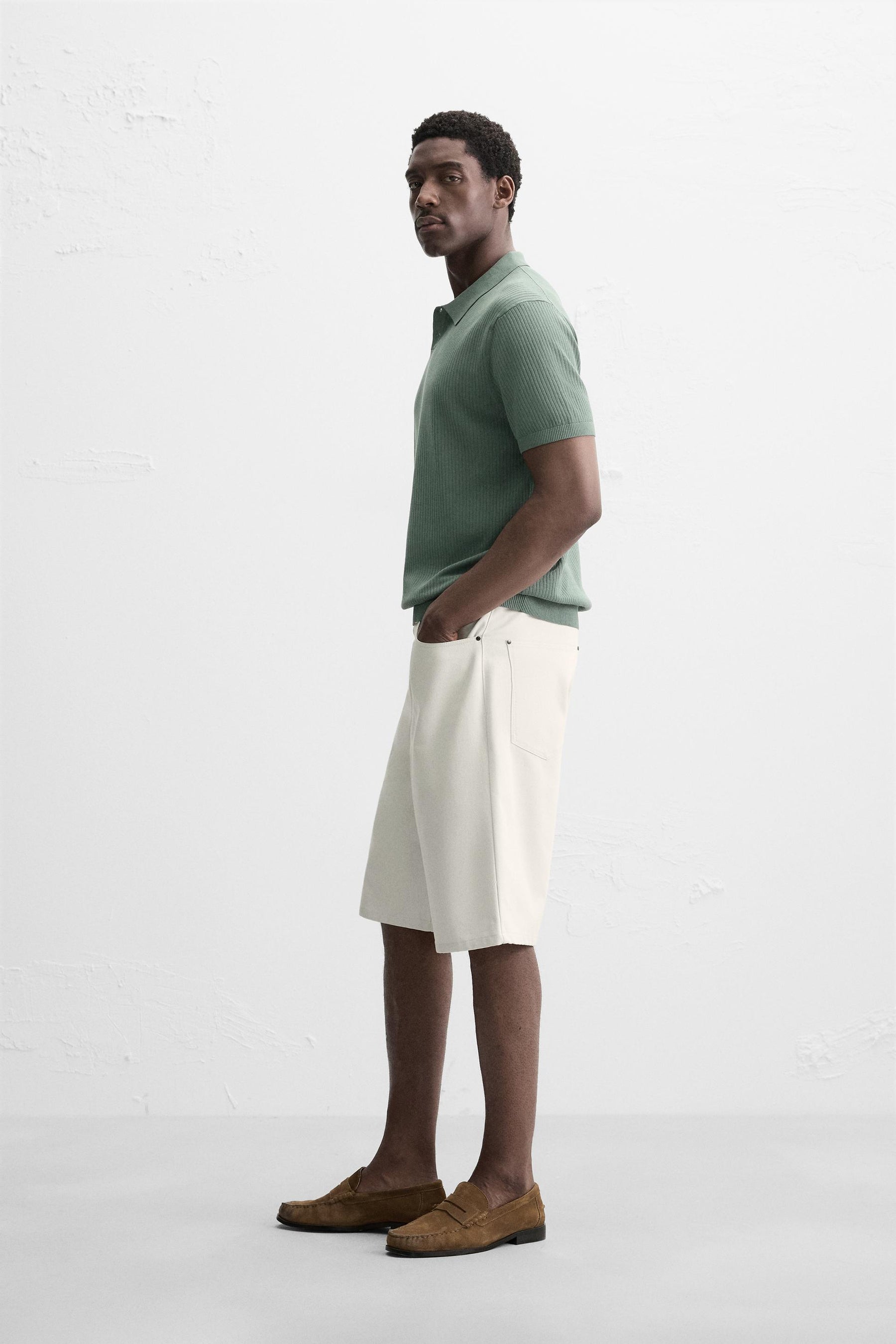 RIB KNIT POLO SHIRT - Image 4