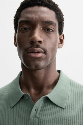 RIB KNIT POLO SHIRT - Image 5