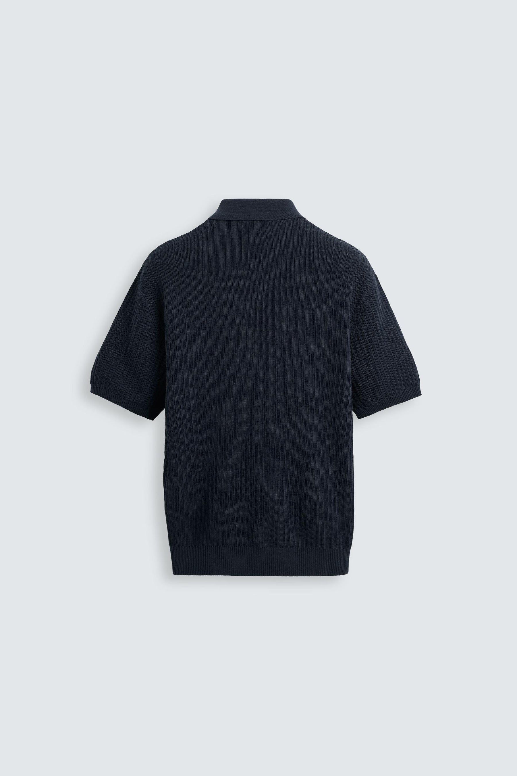 VERTICAL TEXTURED KNIT POLO SHIRT - Image 6