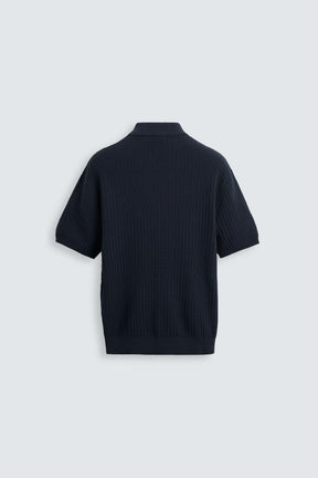 VERTICAL TEXTURED KNIT POLO SHIRT - Image 6