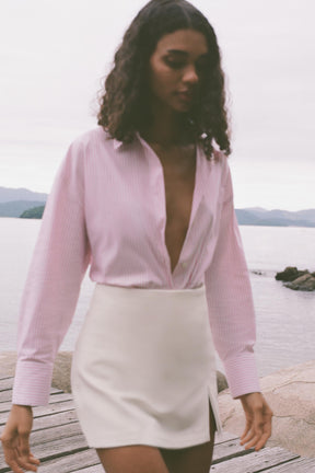 Gestreiftes Hemd mit Metallic-Faden