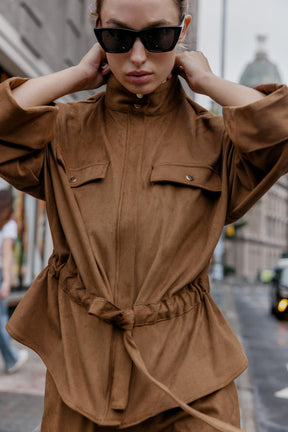 Safarihemd aus Wildlederimitat