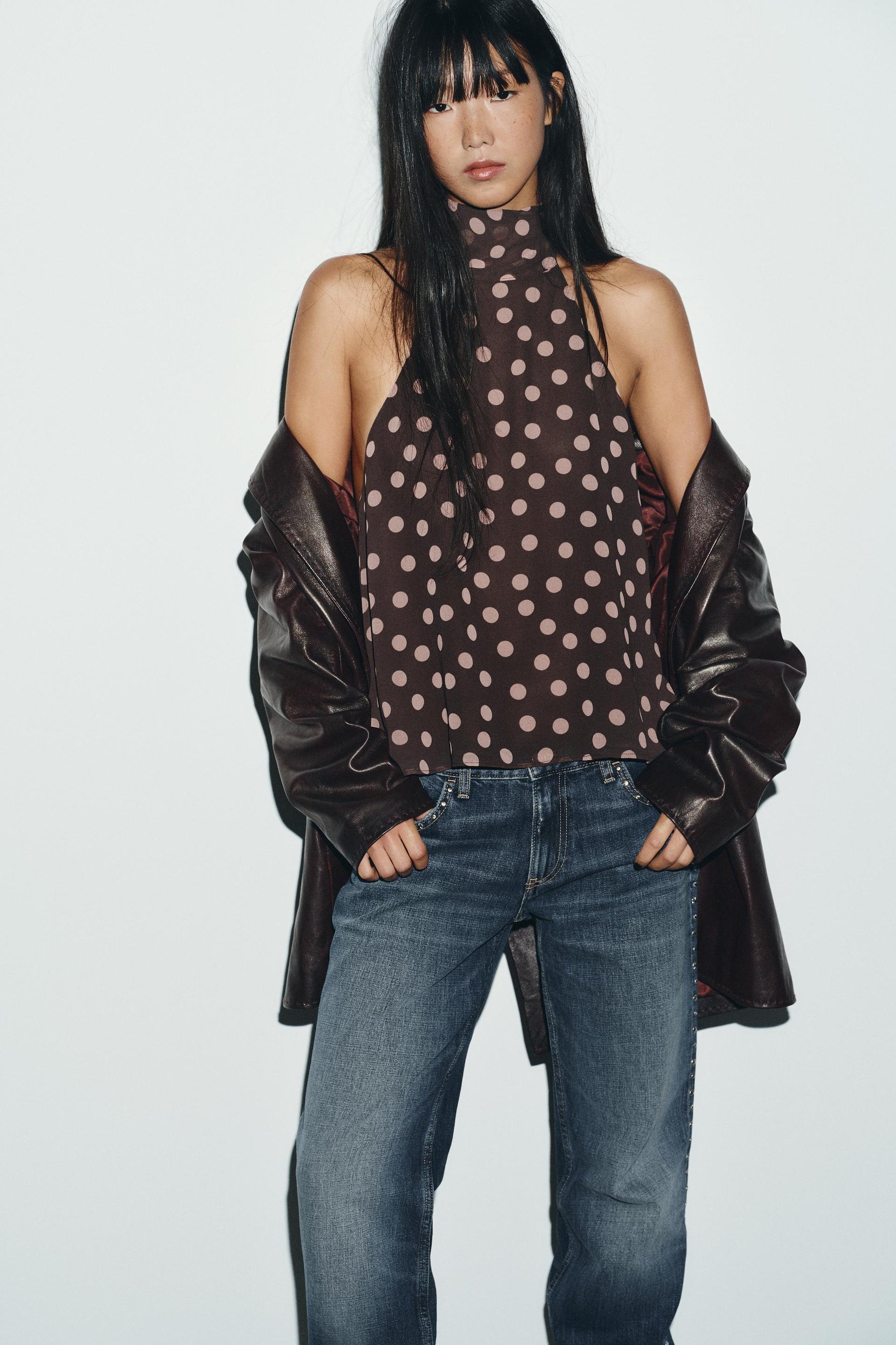 Neckholder-Top mit Bindebändern