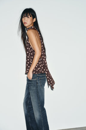 Neckholder-Top mit Bindebändern